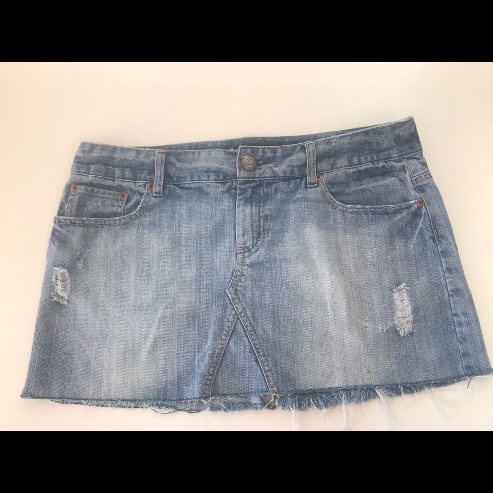 American Eagle Distressed Denim Jean Skirt